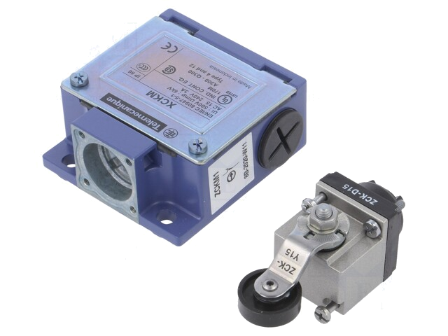 Eindschakelaar; hendel R 34,5mm, roller van kunststof Ø19mm Eindschakelaar; hendel R 34,5mm, roller van kunststof Ø19mm